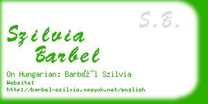 szilvia barbel business card